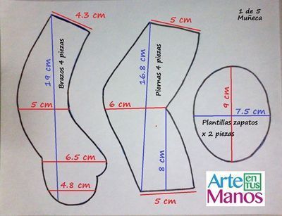 DIY+Patrones para hacer una muñeca de trapo con coletas 3 DIY+Patrones para hacer una muñeca de trapo con coletas 3