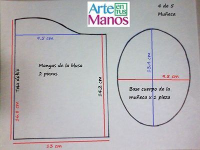DIY+Patrones para hacer una muñeca de trapo con coletas 6 DIY+Patrones para hacer una muñeca de trapo con coletas 6