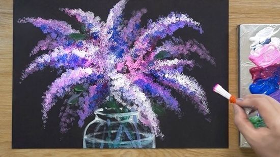 DIY para pintar una flor lila con pintura acrílica DIY para pintar una flor lila con pintura acrílica