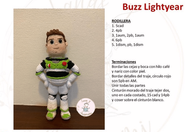 Buzz lightyear en amigurumi con patrón gratis P5 Buzz lightyear en amigurumi con patrón gratis P5
